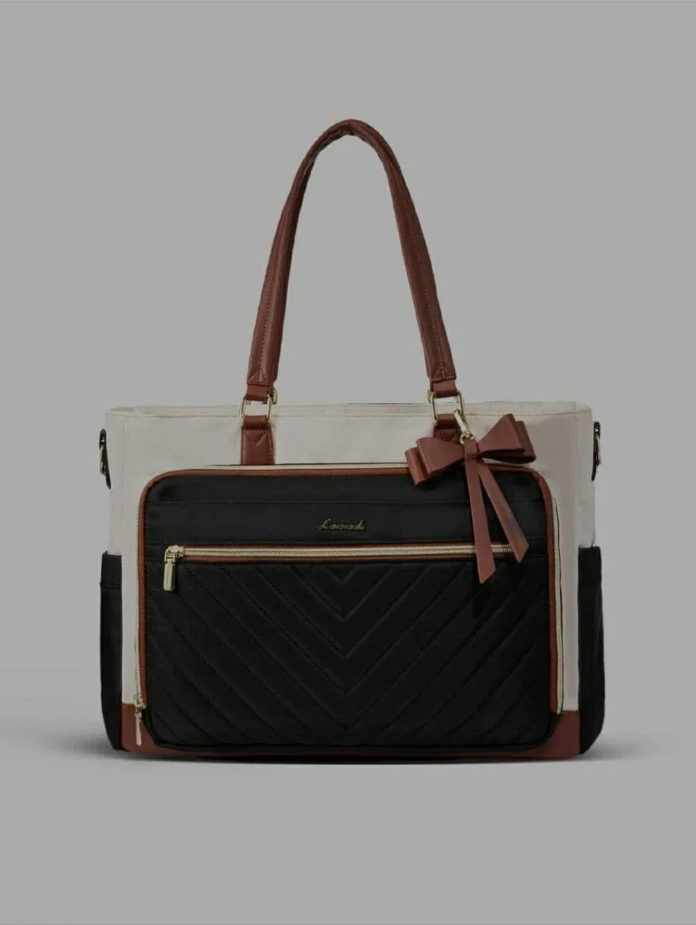 LOVEVOOK Teacher Tote Bag for Women, Work Laptop Bag Gift with Large Cup Holder,